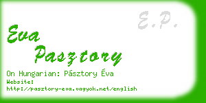 eva pasztory business card